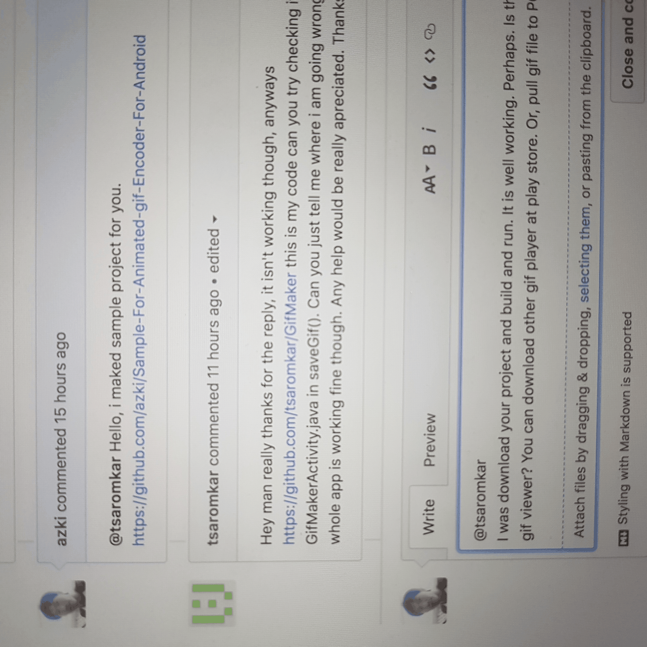 Android GIF 인코더 저장소에서 제공하는 애니메이션 결과 예제